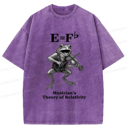 Tokyo-Tiger Frog Playing The Violin Washed T-Shirt