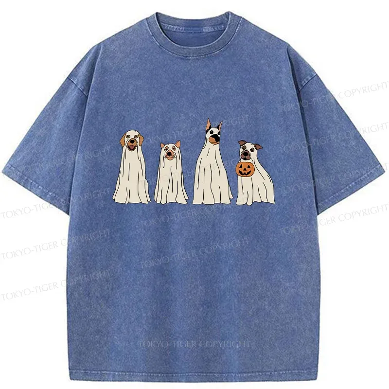 Tokyo-Tiger Halloween Puppies Washed T-Shirt