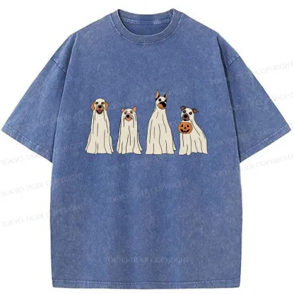 Tokyo-Tiger Halloween Puppies Washed T-Shirt