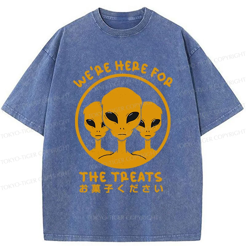 Tokyo-Tiger Alien Asking For Candy Washed T-Shirt