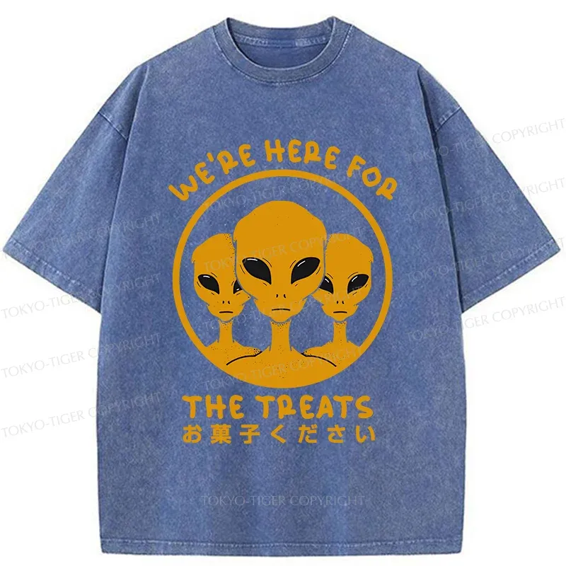 Tokyo-Tiger Alien Asking For Candy Washed T-Shirt