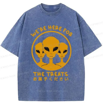 Tokyo-Tiger Alien Asking For Candy Washed T-Shirt