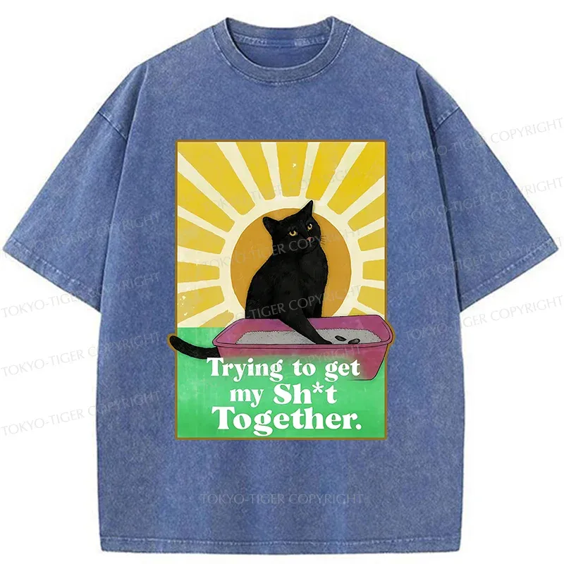 Tokyo-Tiger Cat That Scoops Up Shit Washed T-Shirt