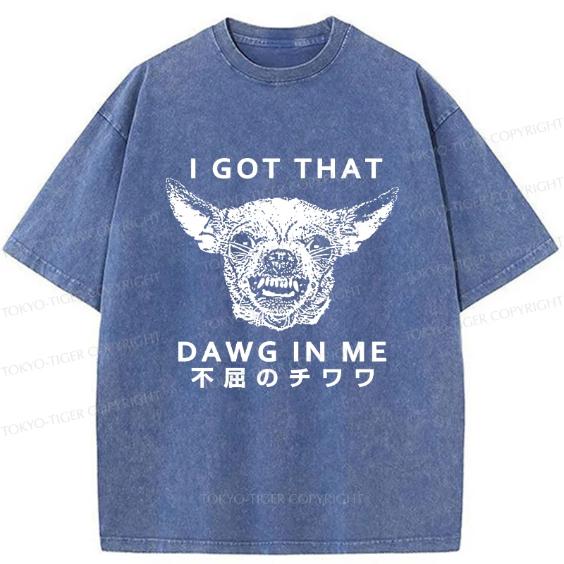 Tokyo-Tiger Indomitable Chihuahua Washed T-Shirt
