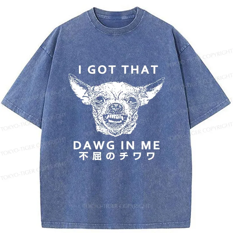 Tokyo-Tiger Indomitable Chihuahua Washed T-Shirt