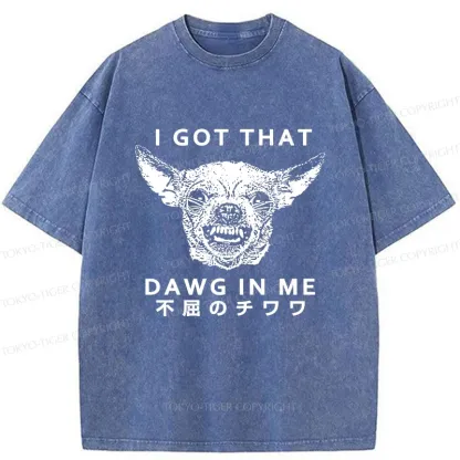 Tokyo-Tiger Indomitable Chihuahua Washed T-Shirt
