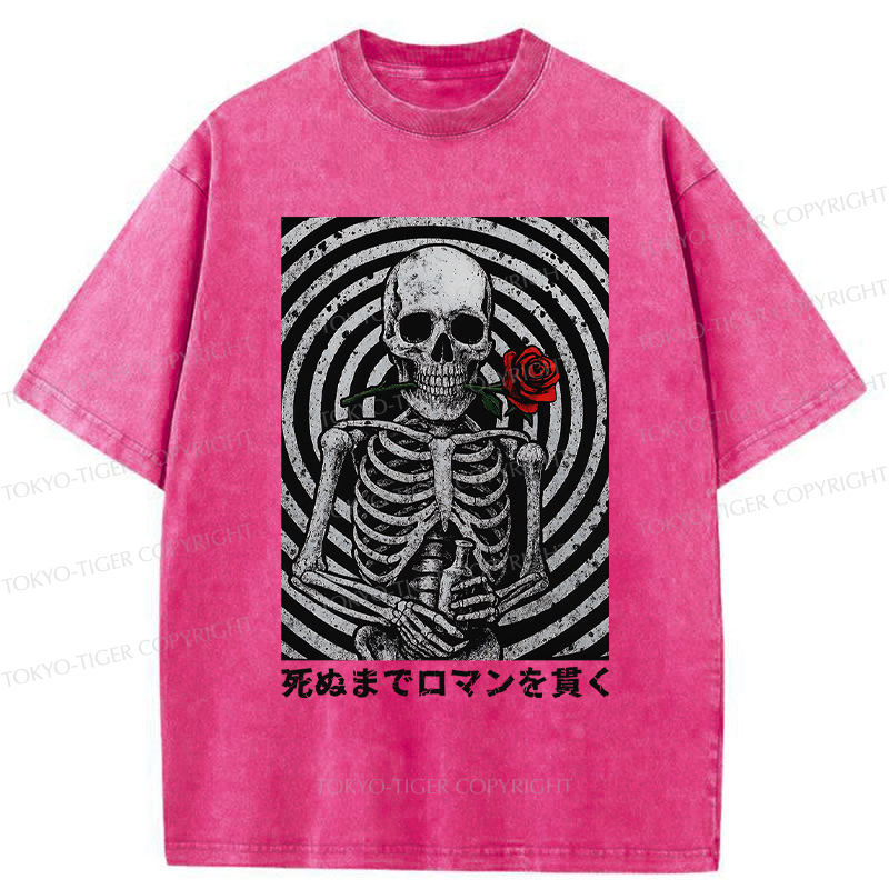 Tokyo-Tiger Rose and Skull Washed T-Shirt