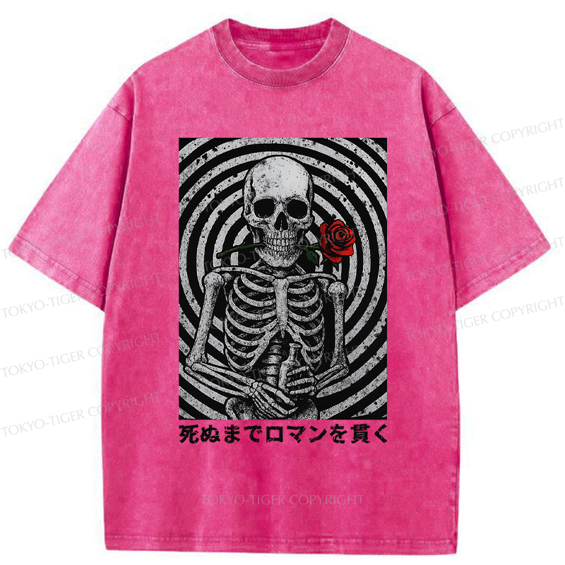 Tokyo-Tiger Rose and Skull Washed T-Shirt
