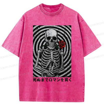Tokyo-Tiger Rose and Skull Washed T-Shirt