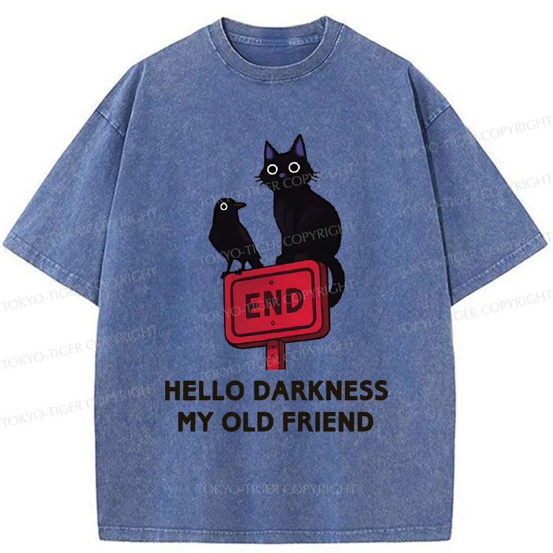 Tokyo-Tiger Black Cat And Crow Washed T-Shirt