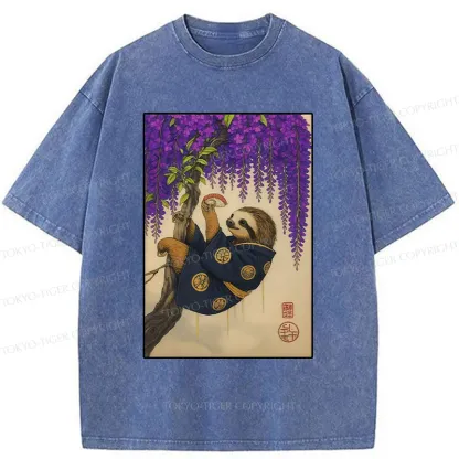 Tokyo-Tiger Japanese Sloth Washed T-Shirt