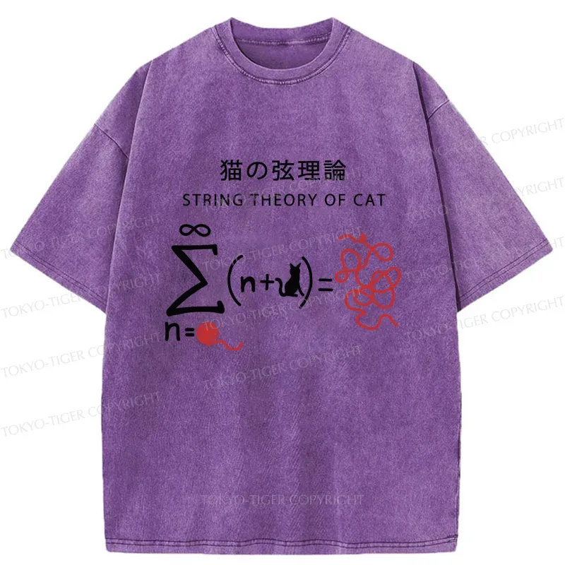 Tokyo-Tiger String Theory Of Cat Washed T-Shirt Sale