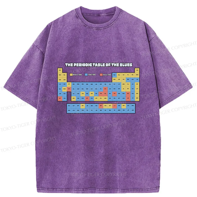 Tokyo-Tiger Blues Singer Element Table Washed T-Shirt