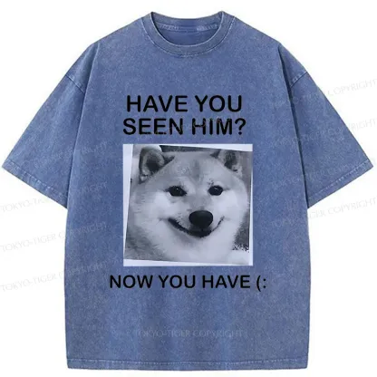 Tokyo-Tiger Funny Dog Washed T-Shirt