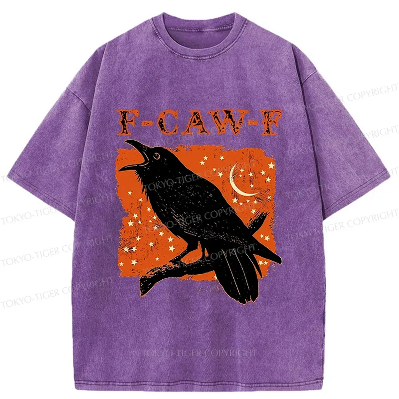 Tokyo-Tiger Funny Crow Calls Washed T-Shirt