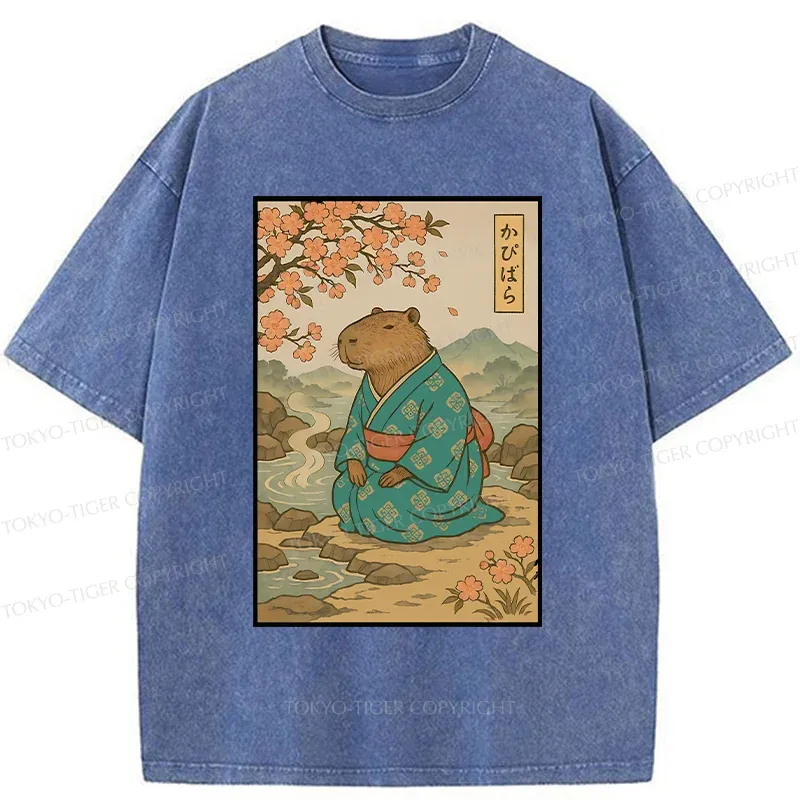Tokyo-Tiger Japanese Capybara Washed T-Shirt