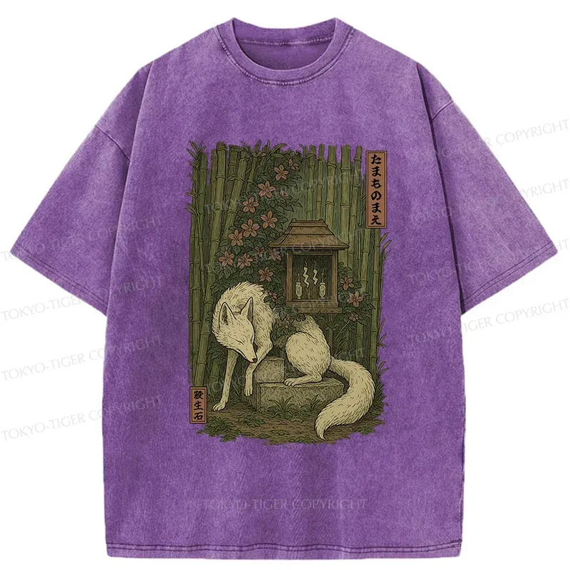 Tokyo-Tiger Japanese Fox Demon Washed T-Shirt