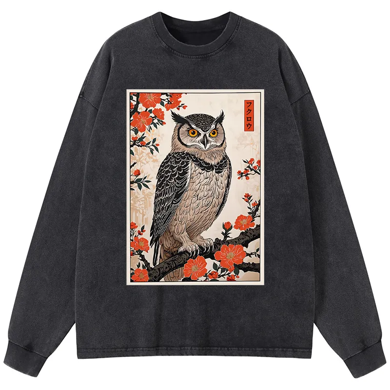 Tokyo-Tiger Delicious Chinese Food Washed Long Sleeve T-Shirt Sale