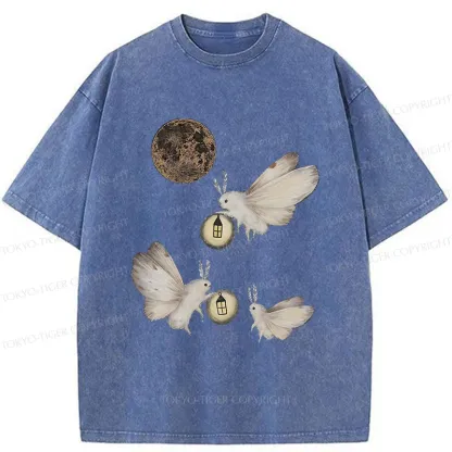 Tokyo-Tiger Night Moths Washed T-Shirt