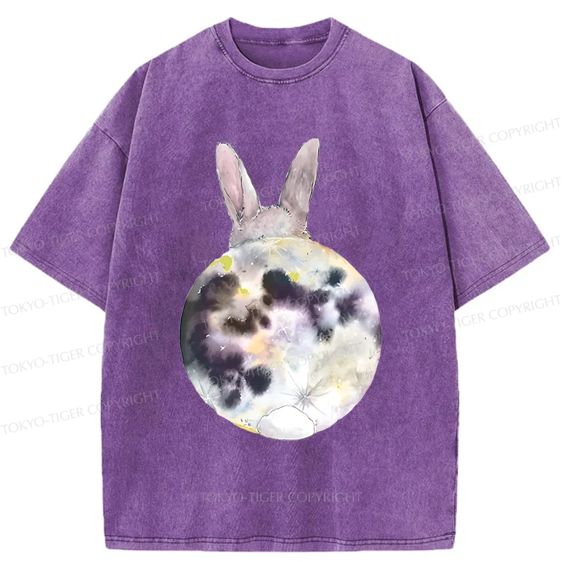 Tokyo-Tiger Moon Rabbit Washed T-Shirt
