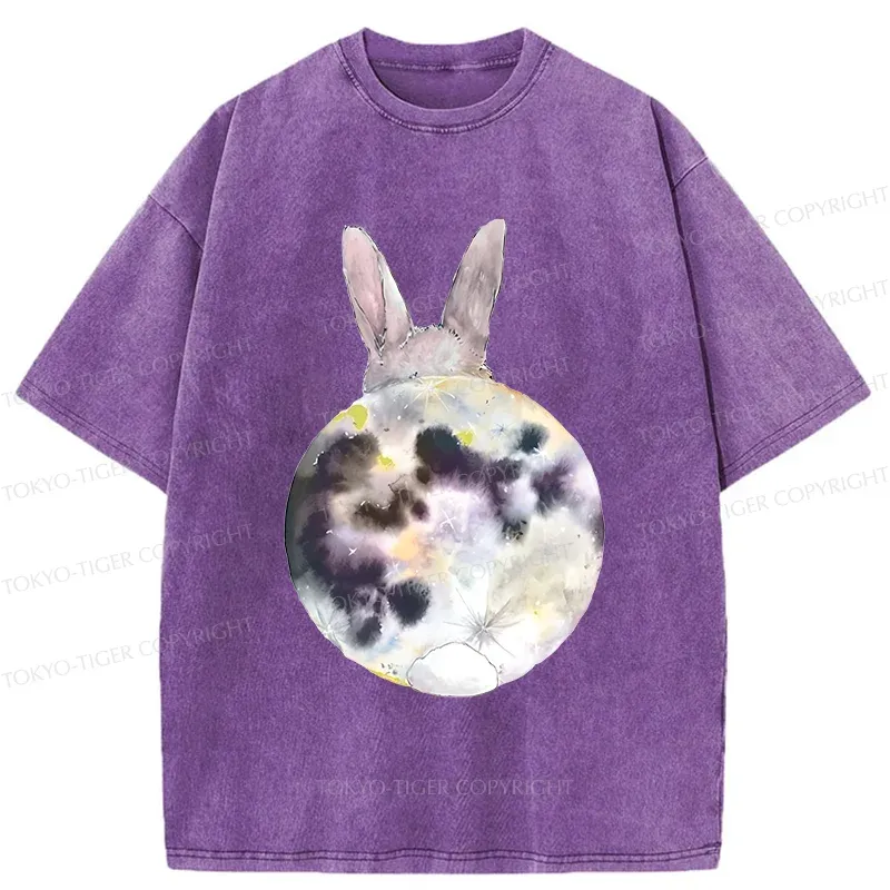 Tokyo-Tiger Moon Rabbit Washed T-Shirt