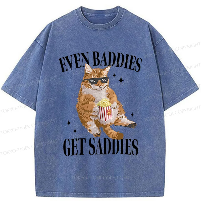 Tokyo-Tiger Bad Cat Meme Washed T-Shirt