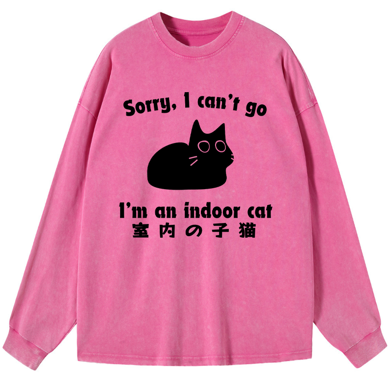 Tokyo-Tiger Indoor Kitten Washed Long Sleeve T-Shirt