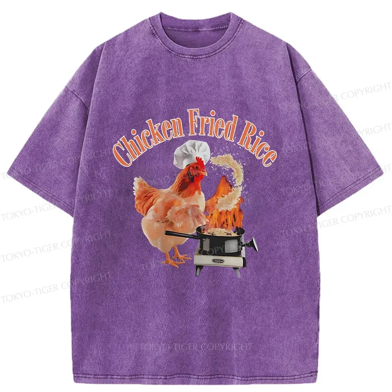 Tokyo-Tiger Chicken Fried Rice Washed T-Shirt