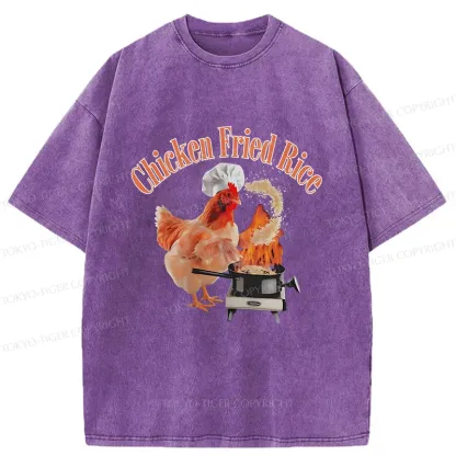 Tokyo-Tiger Chicken Fried Rice Washed T-Shirt