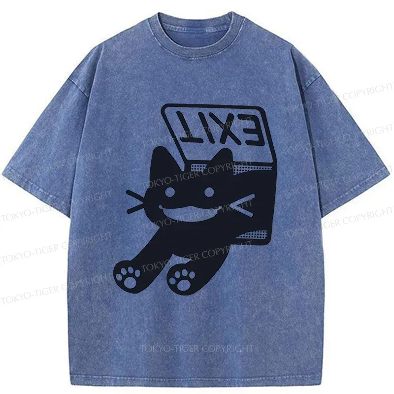 Tokyo-Tiger Cat Is Escaping Washed T-Shirt Sale