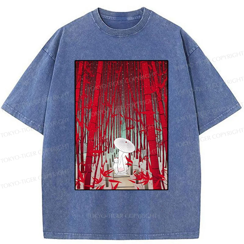 Tokyo-Tiger Japanese Bamboo Forest Washed T-Shirt