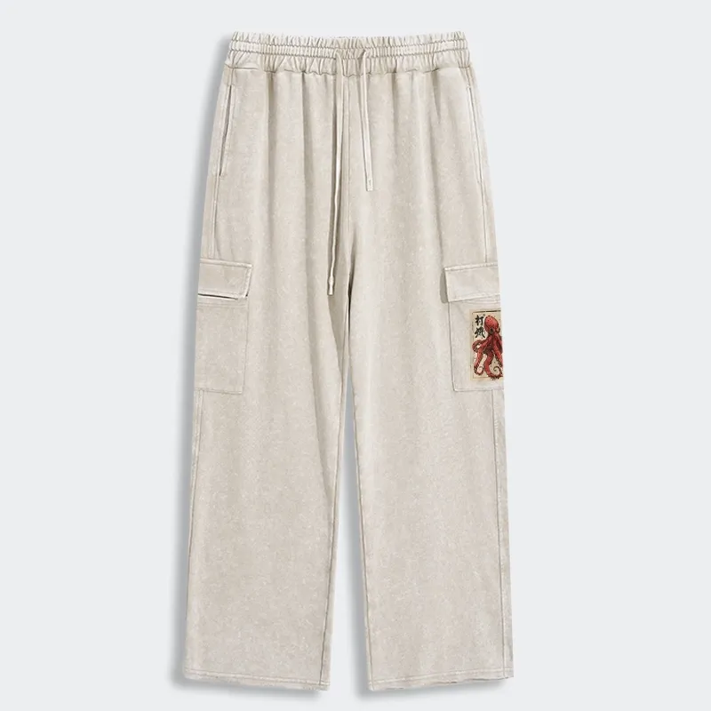 Tokyo-Tiger Osaka Saké Octopus Washed Utility Sweatpants