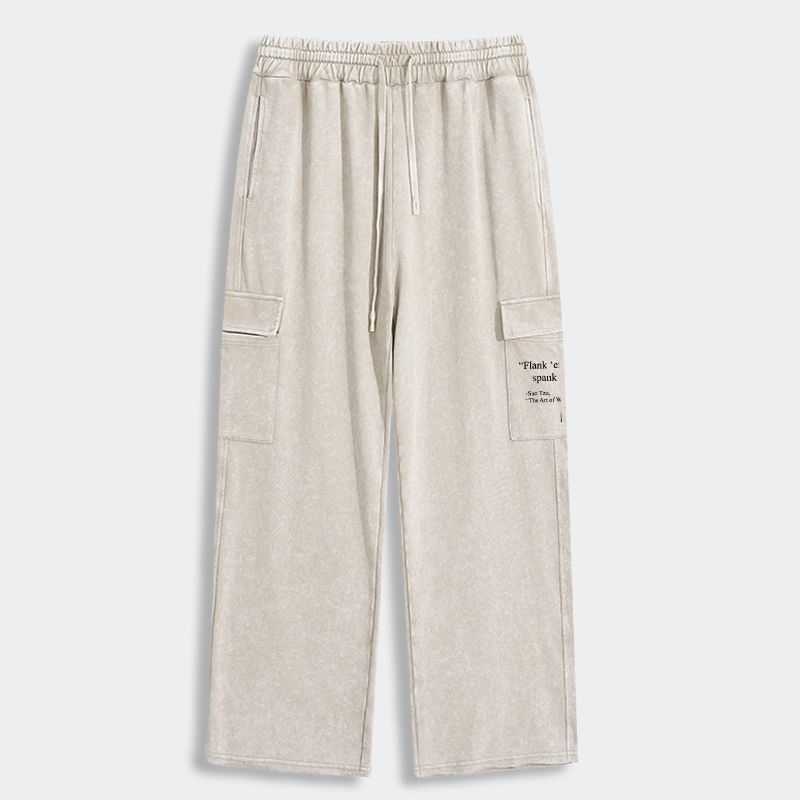 Tokyo-Tiger The Art Of War Funny Washed Utility Sweatpants