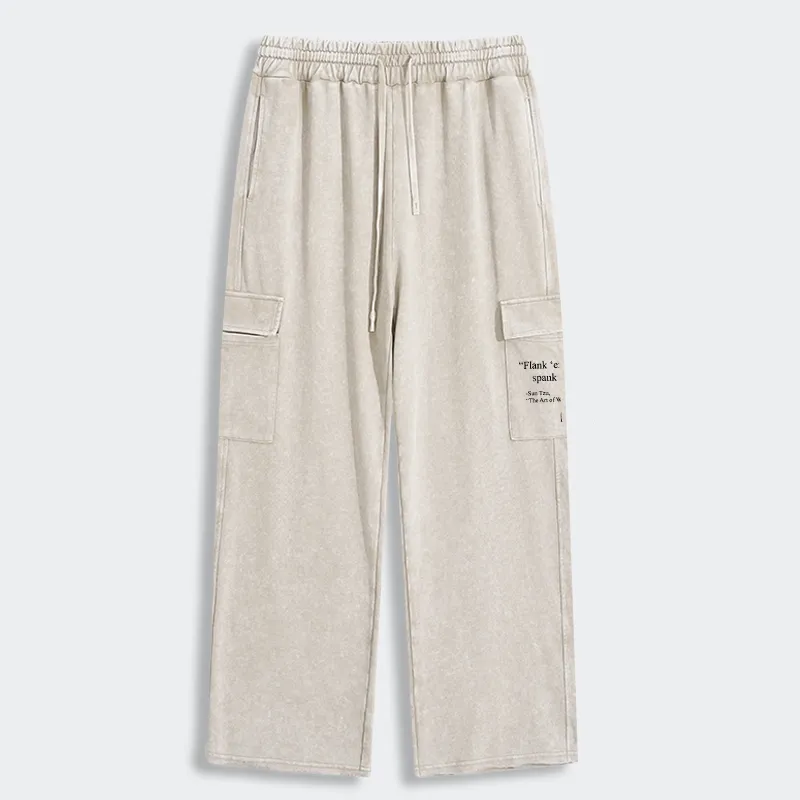 Tokyo-Tiger The Art Of War Funny Washed Utility Sweatpants