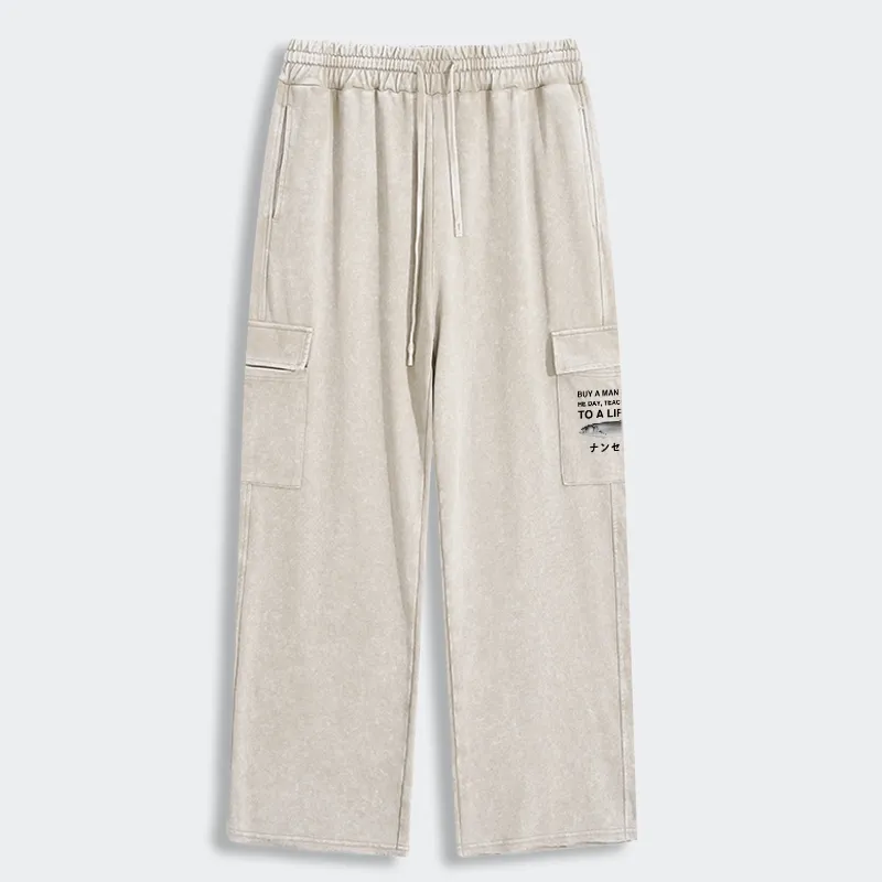 Tokyo-Tiger Funny To A Lifetime Washed Utility Sweatpants