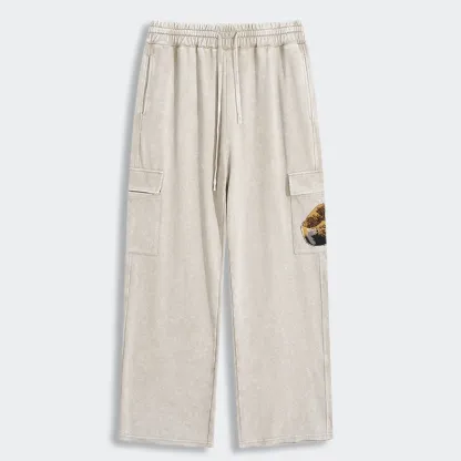 Tokyo-Tiger Coffee Wave Washed Utility Sweatpants