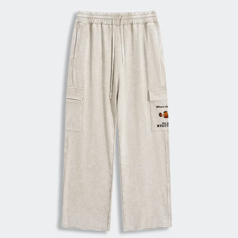 Tokyo-Tiger Fish Looking For Son Washed Utility Sweatpants