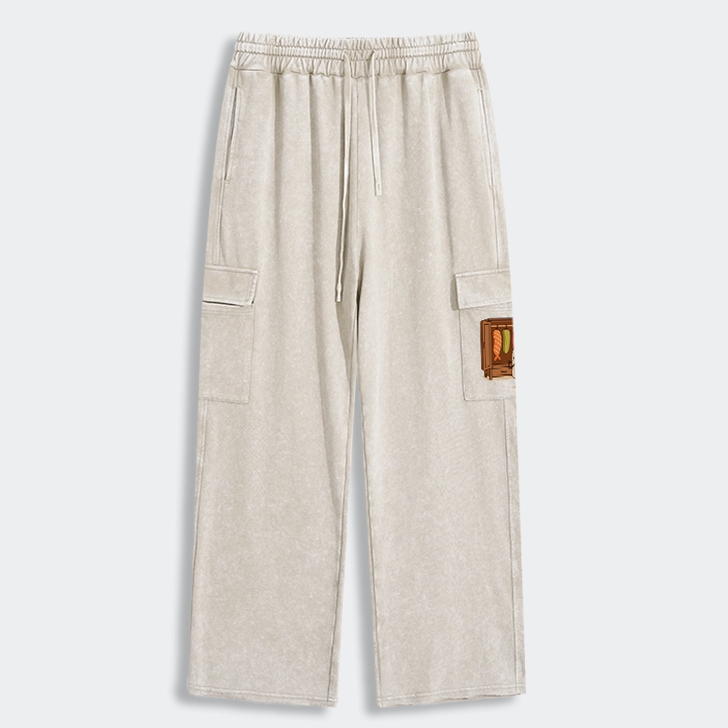 Tokyo-Tiger Sushi Pick Out Clothes Washed Utility Sweatpants