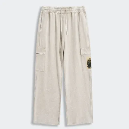 Tokyo-Tiger Capybara Samurai Washed Utility Sweatpants