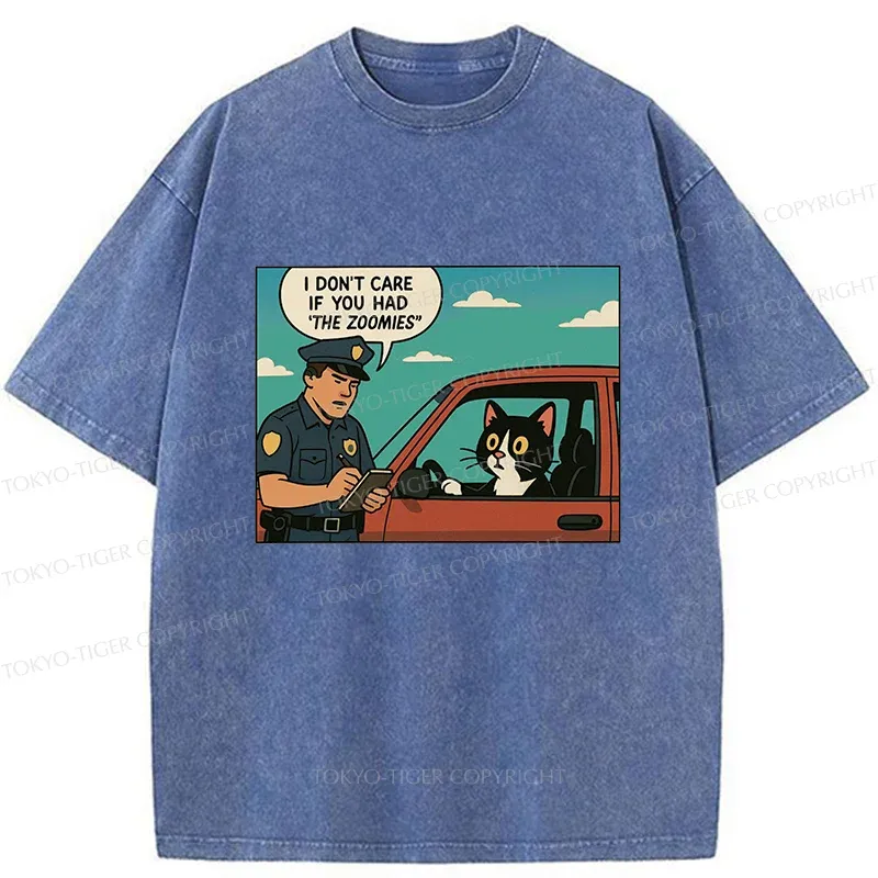 Tokyo-Tiger Cat Gets Ticket For Speeding Washed T-Shirt