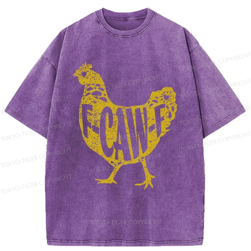 Tokyo-Tiger Cock Crows Funny Washed T-Shirt