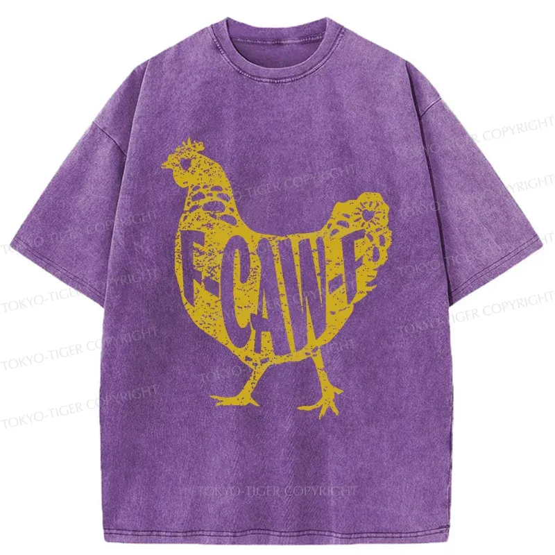 Tokyo-Tiger Cock Crows Funny Washed T-Shirt