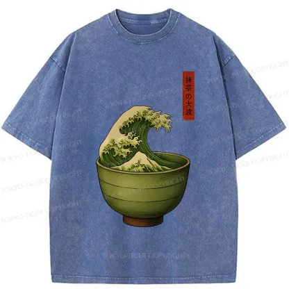 Tokyo-Tiger Matcha Cup Washed T-Shirt