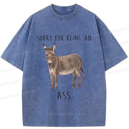 Tokyo-Tiger Funny Donkey Meme Washed T-Shirt