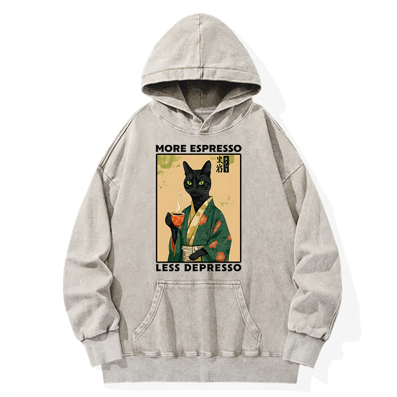Tokyo-Tiger More Caffeine Less Sadness Washed Hoodie