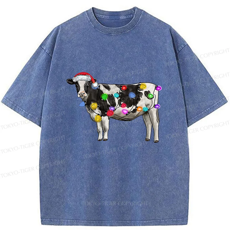 Tokyo-Tiger Christmas Cow Washed T-Shirt