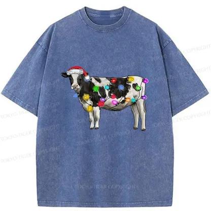 Tokyo-Tiger Christmas Cow Washed T-Shirt