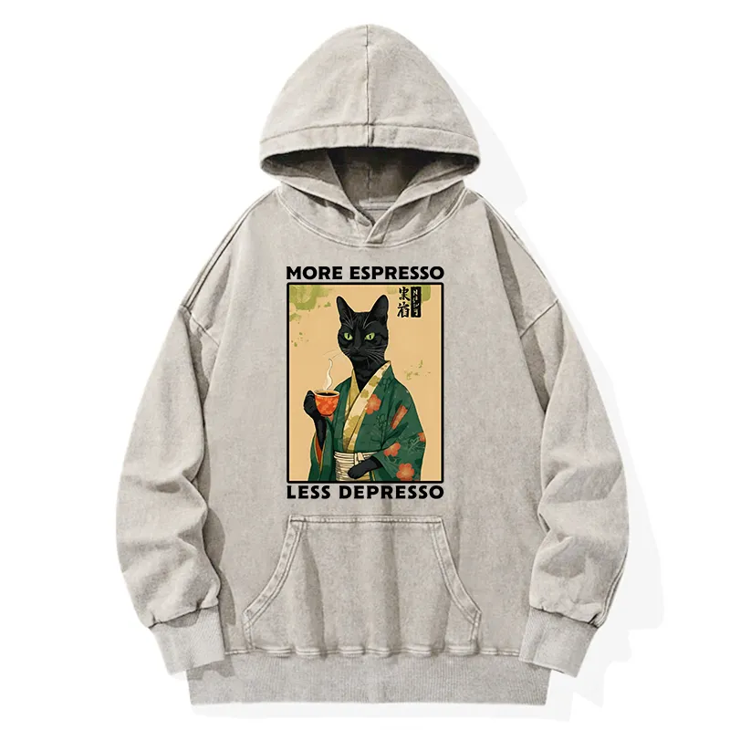 Tokyo-Tiger More Caffeine Less Sadness Washed Hoodie