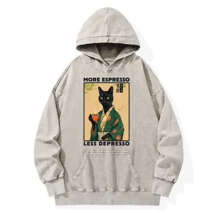 Tokyo-Tiger More Caffeine Less Sadness Washed Hoodie