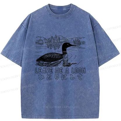 Tokyo-Tiger Leave Me Alone Funny Washed T-Shirt